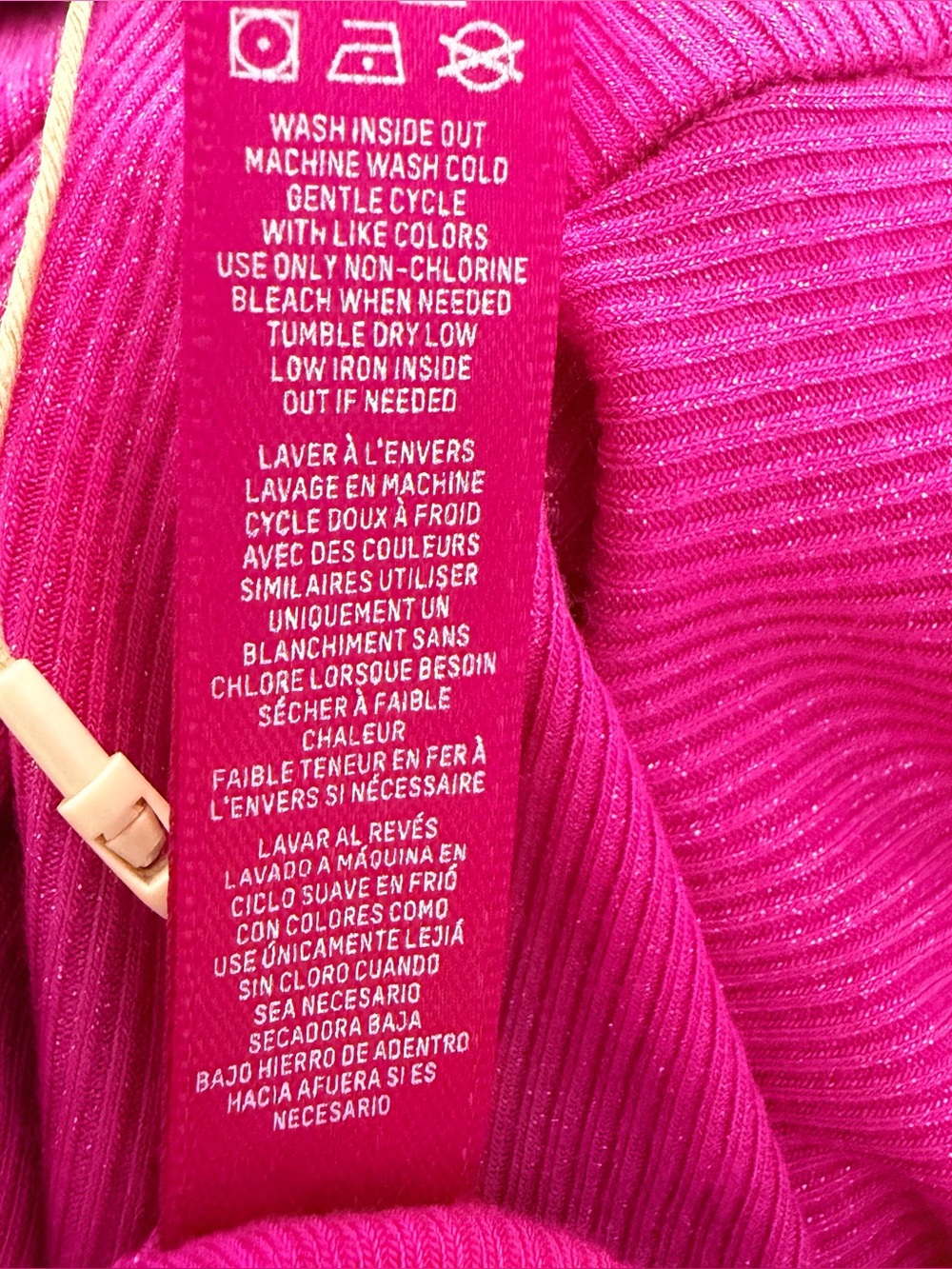 NWT SKIMS Soft Lounge Shimmer Long Sleeve Maxi Dress Fuchsia Foil Pink 2X RARE - Picture 10 of 14